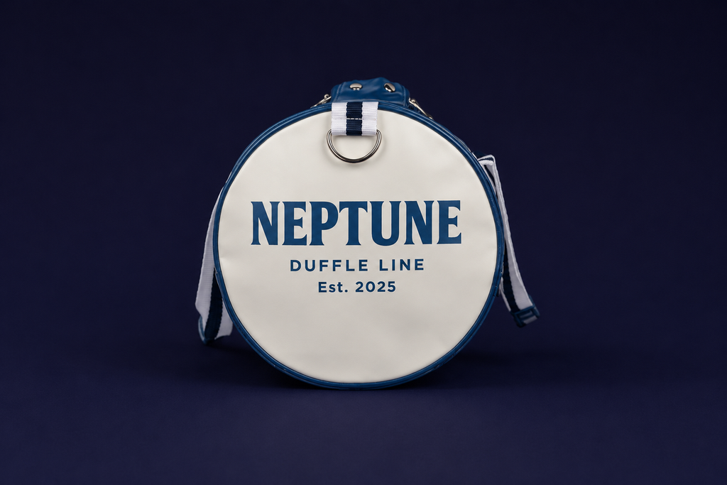 Neptune blue duffle bag front view