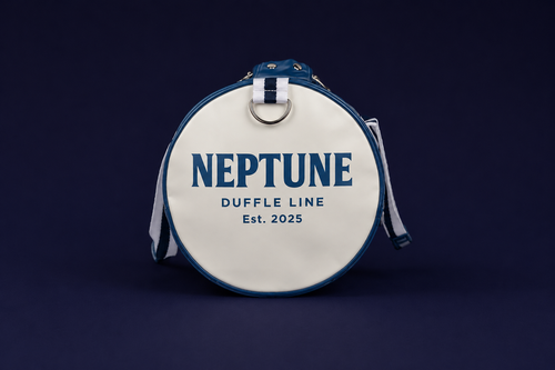 Neptune blue duffle bag front view